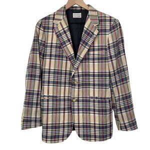 Vintage GANT Madras 60's Handloom Plaid Sports Coat Blazer Jacket Mens 20